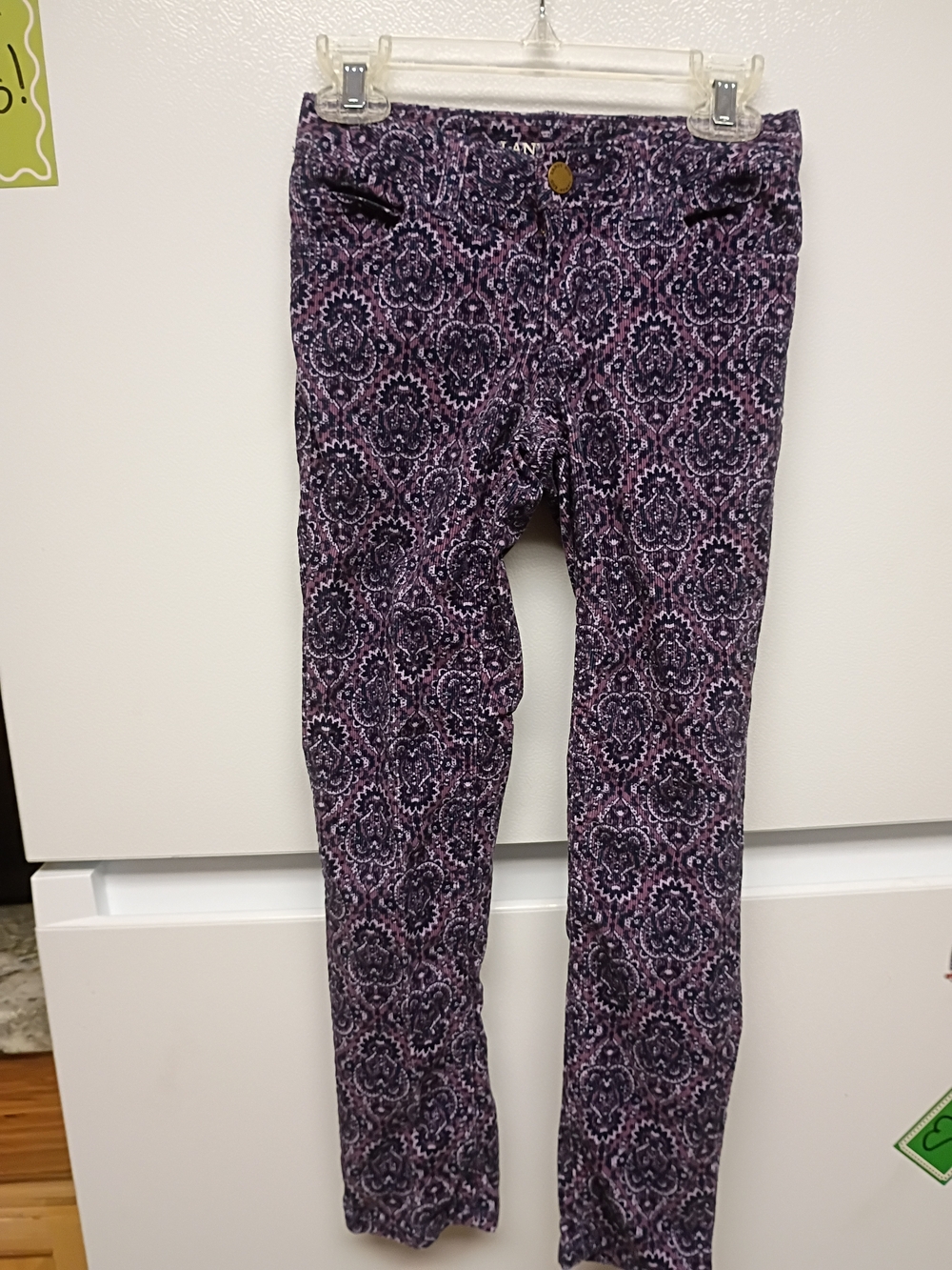 Lands' End Purple Paisley Pencil Cut Jeans